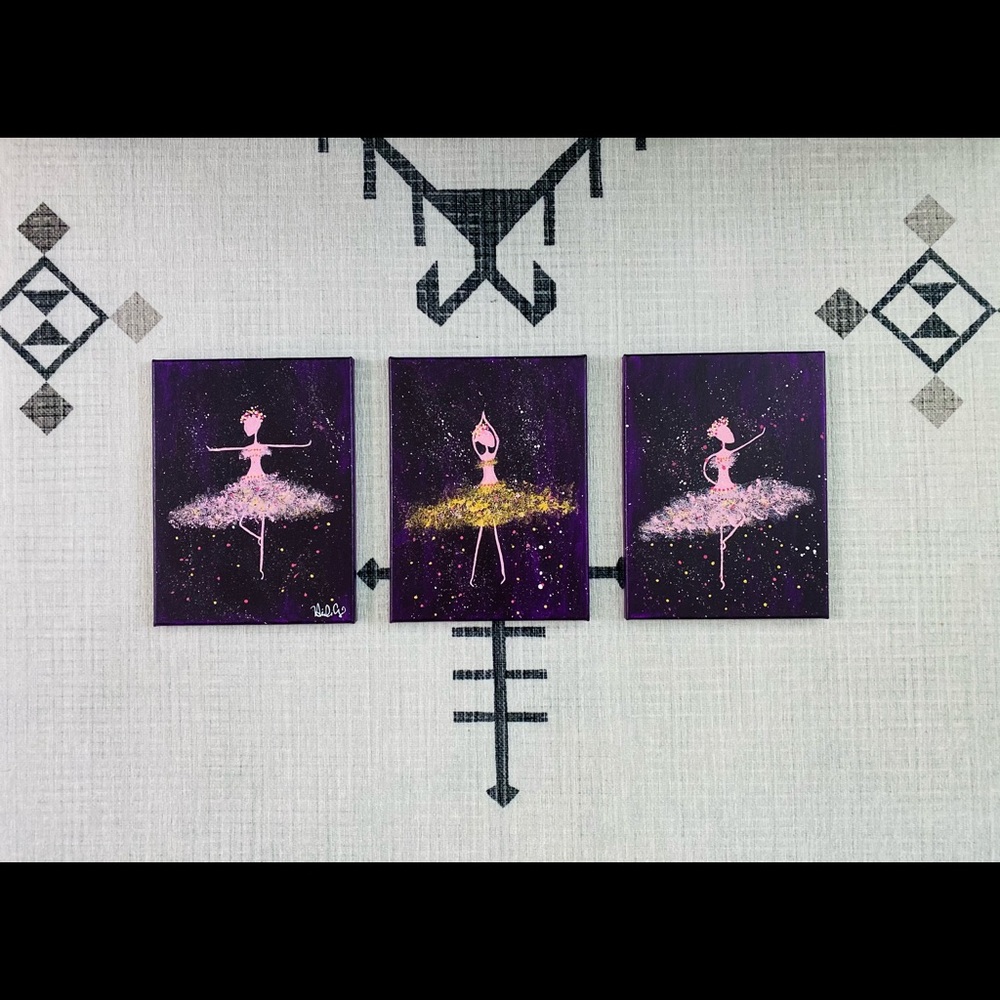 Pink Ballerinas on a Canvas